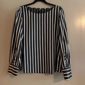 NWT Express Black and White Striped Blouse
